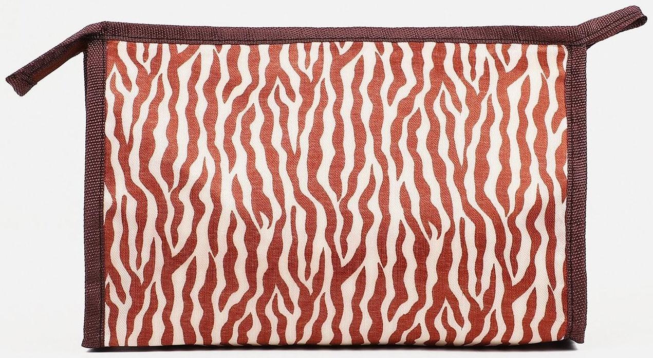 Косметичка на молнии, цвет коричневый