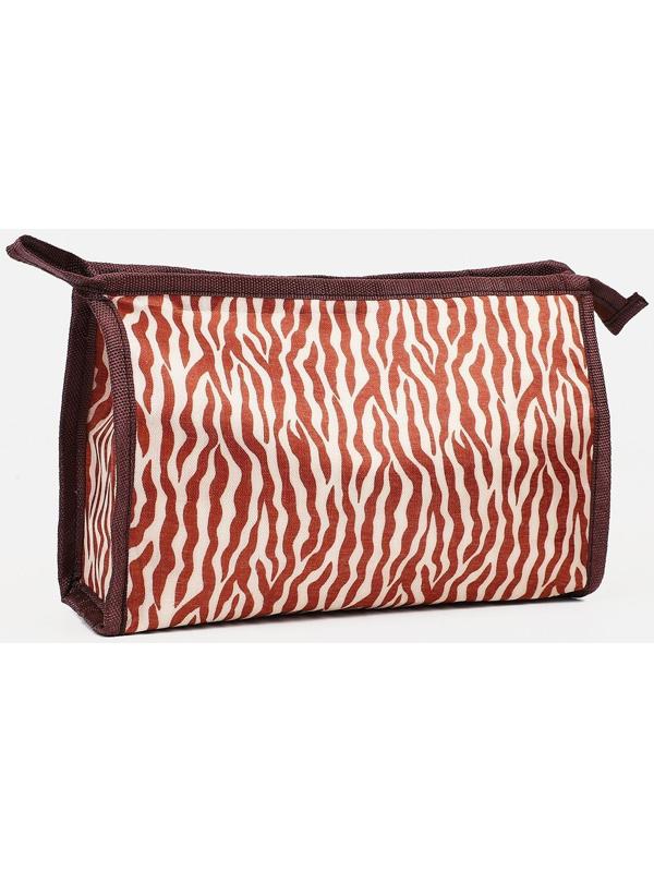 Косметичка на молнии, цвет коричневый