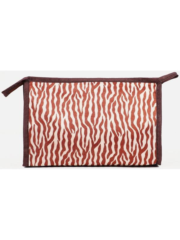 Косметичка на молнии, цвет коричневый