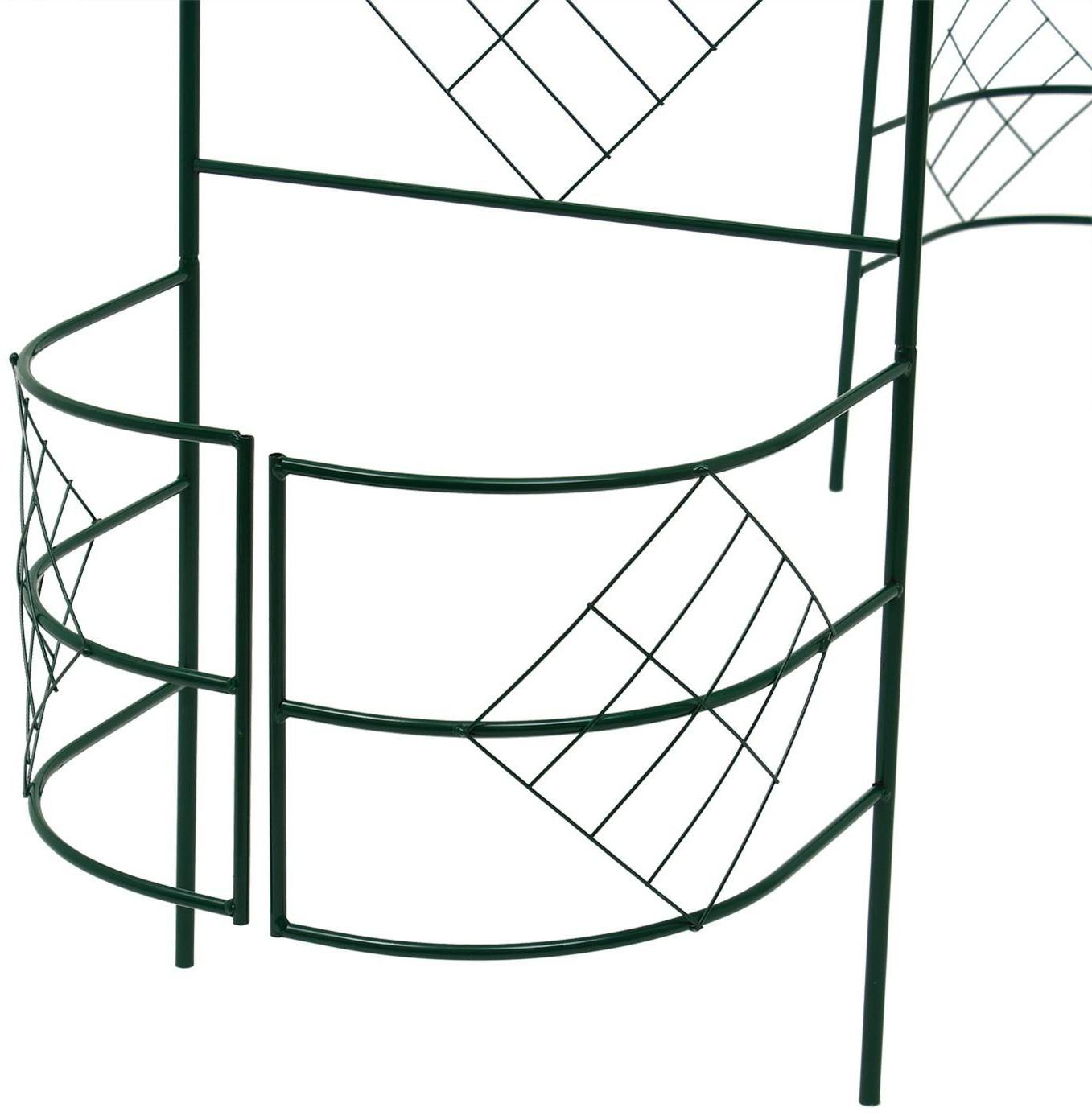 Арка садовая, с клумбами, 250 × 120 × 51 см, разборная, металл, зелёная