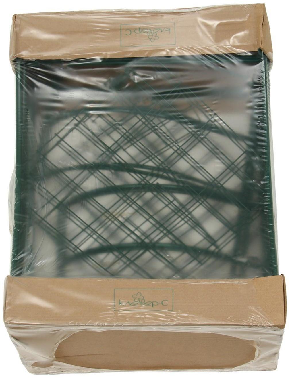 Арка садовая, с клумбами, 250 × 120 × 51 см, разборная, металл, зелёная