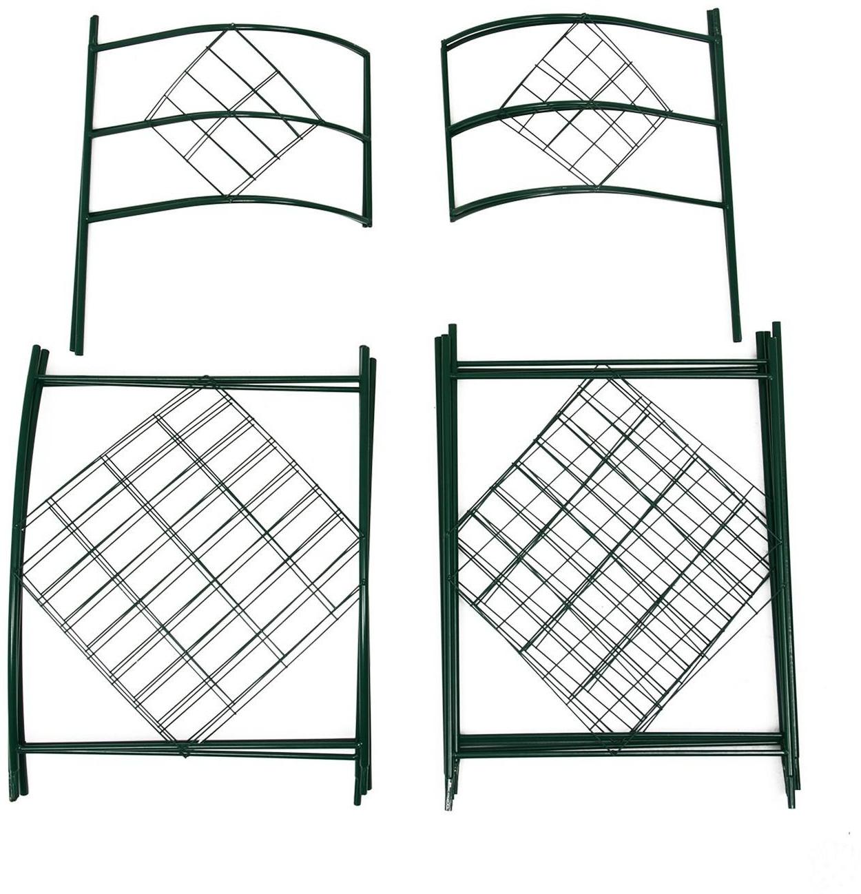 Арка садовая, с клумбами, 250 × 120 × 51 см, разборная, металл, зелёная