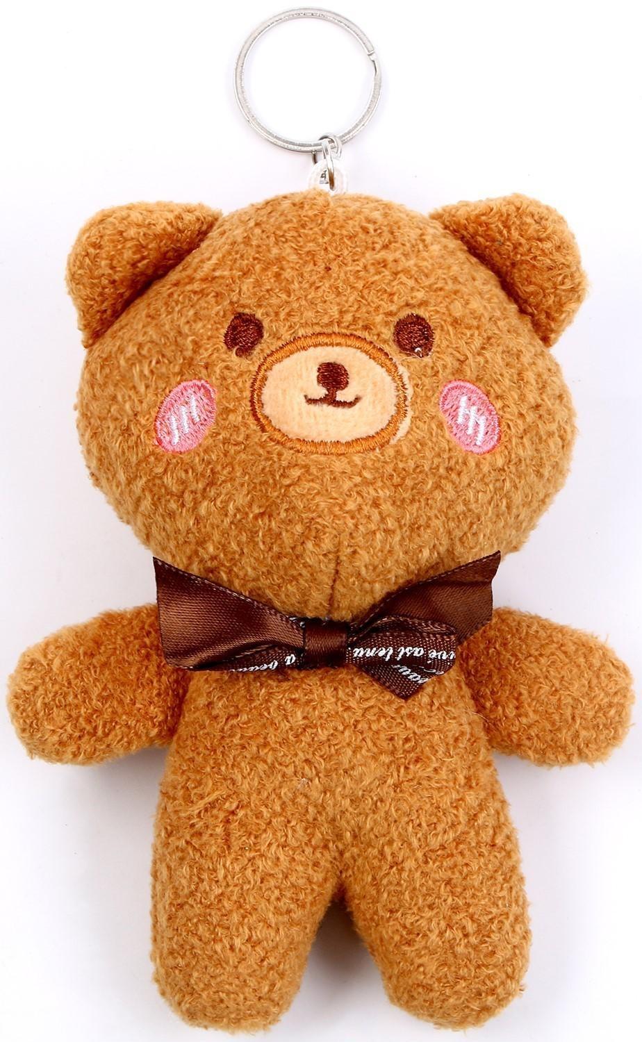 Мягкая игрушка «Медведь с бантиком», на брелоке, размер 14 см, цвет коричневый