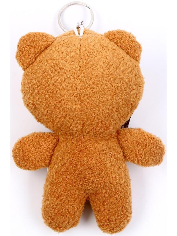 Мягкая игрушка «Медведь с бантиком», на брелоке, размер 14 см, цвет коричневый