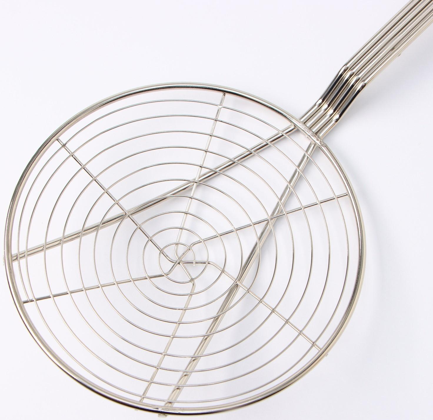 Шумовка для фритюра из нержавеющей стали, 62×20 см, толщина 3 мм, 201 марка стали, цвет серебряный