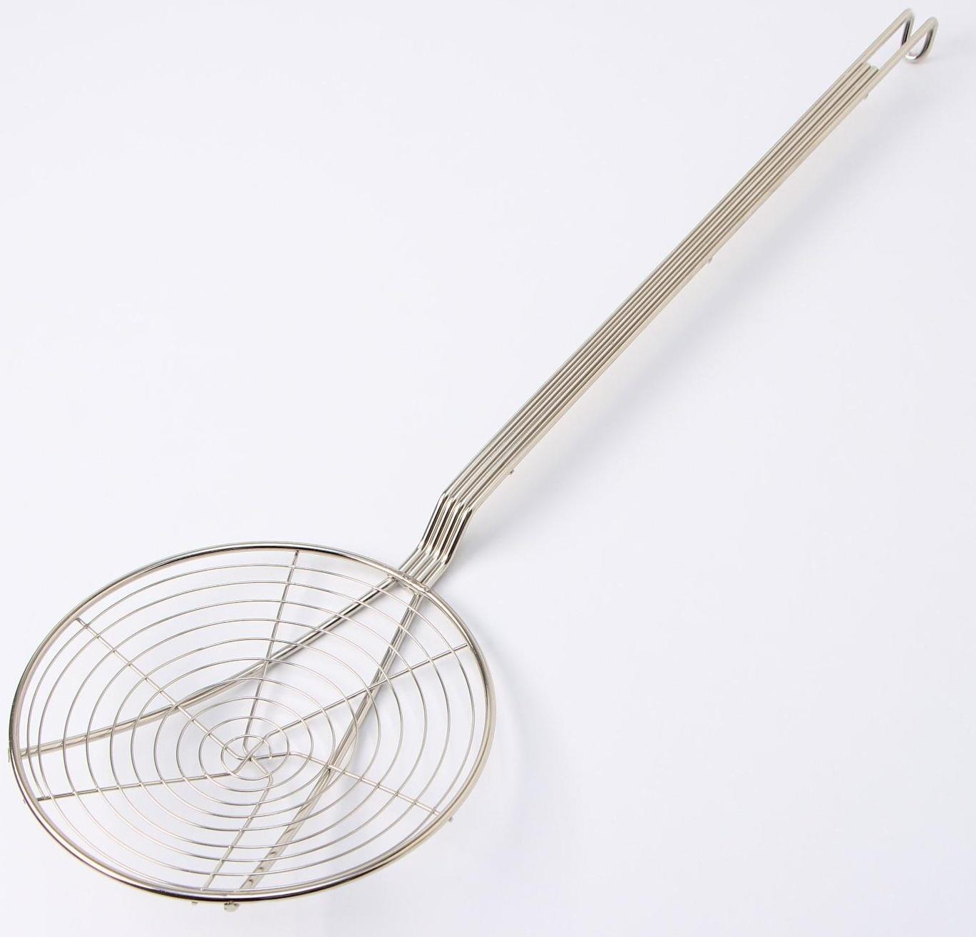 Шумовка для фритюра из нержавеющей стали, 62×20 см, толщина 3 мм, 201 марка стали, цвет серебряный