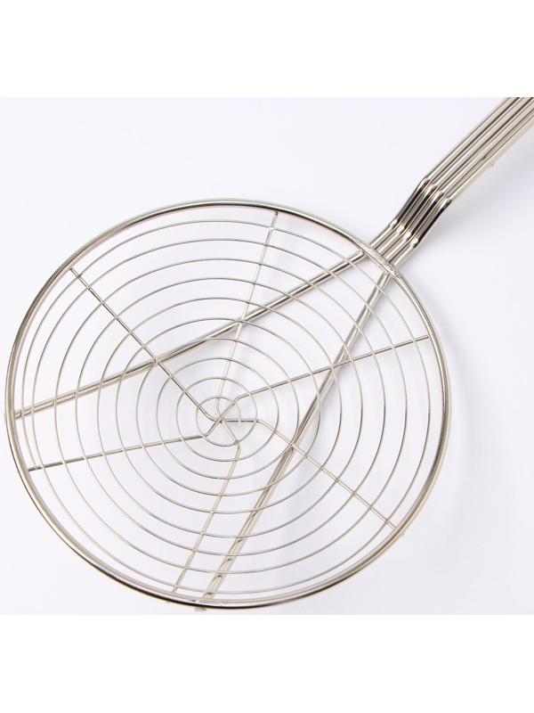 Шумовка для фритюра из нержавеющей стали, 62×20 см, толщина 3 мм, 201 марка стали, цвет серебряный