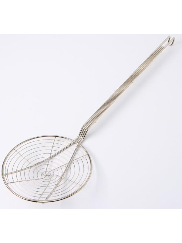 Шумовка для фритюра из нержавеющей стали, 62×20 см, толщина 3 мм, 201 марка стали, цвет серебряный