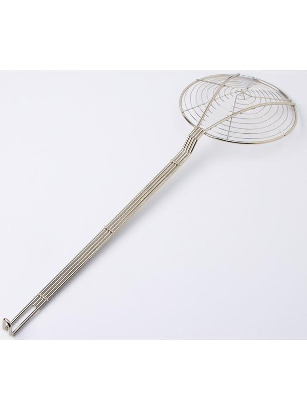 Шумовка для фритюра из нержавеющей стали, 62×20 см, толщина 3 мм, 201 марка стали, цвет серебряный