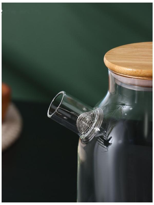 Чайник стеклянный заварочный с бамбуковой крышкой и металлическим фильтром BellaTenero «Эко», 1,8 л