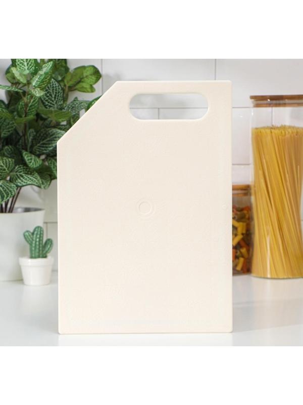 Доска разделочная, 33×23×0,6 см, трапеция, цвет слоновая кость