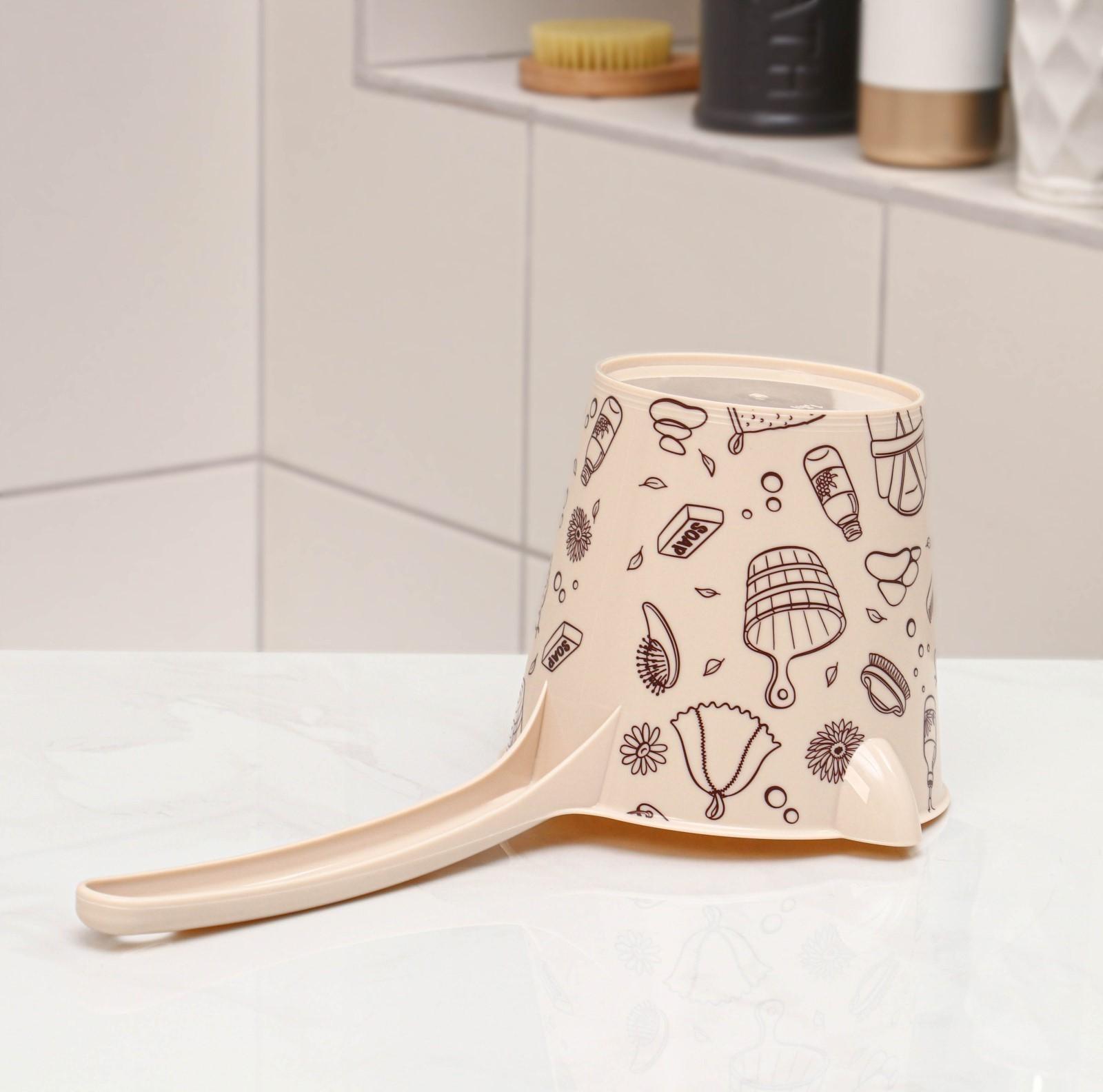 Ковш со сливом «Русская банька», 1,5 л, 33×16,5×15,5 см, цвет бежевый