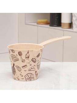 Ковш со сливом «Русская банька», 1,5 л, 33×16,5×15,5 см, цвет бежевый