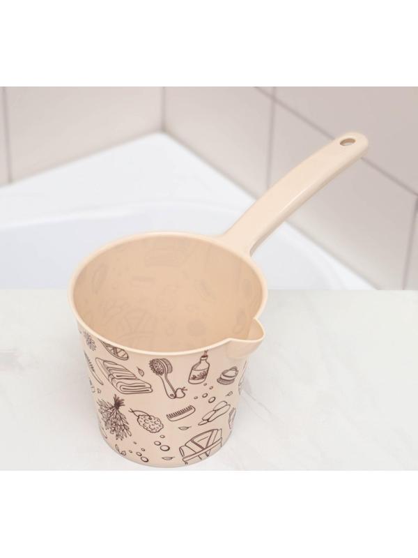 Ковш со сливом «Русская банька», 1,5 л, 33×16,5×15,5 см, цвет бежевый