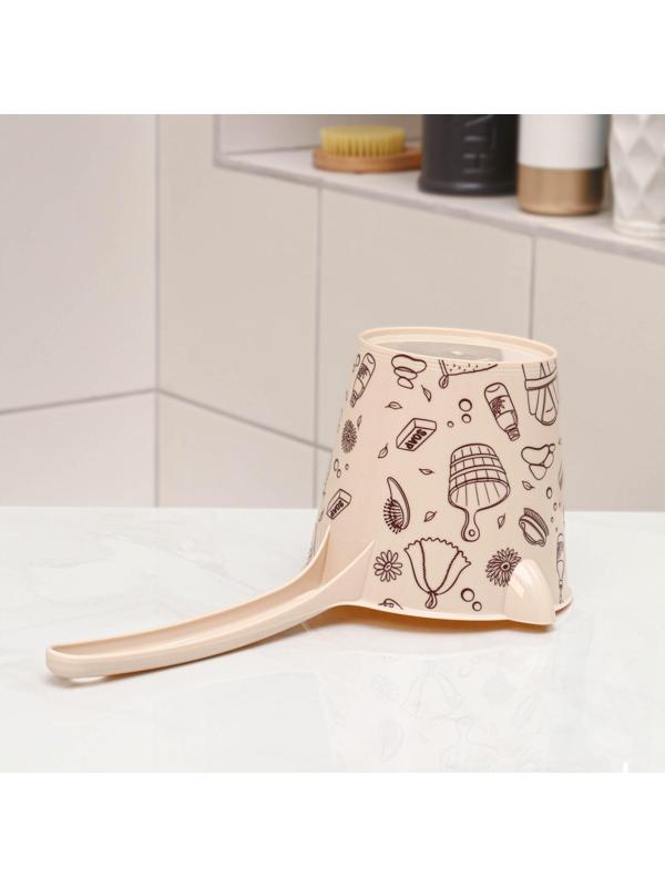 Ковш со сливом «Русская банька», 1,5 л, 33×16,5×15,5 см, цвет бежевый