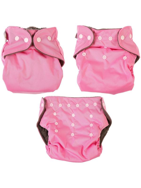 Трусики-подгузник, многоразовый, угольно-бамбуковая ткань, цвет розовый, от 0-36 мес.