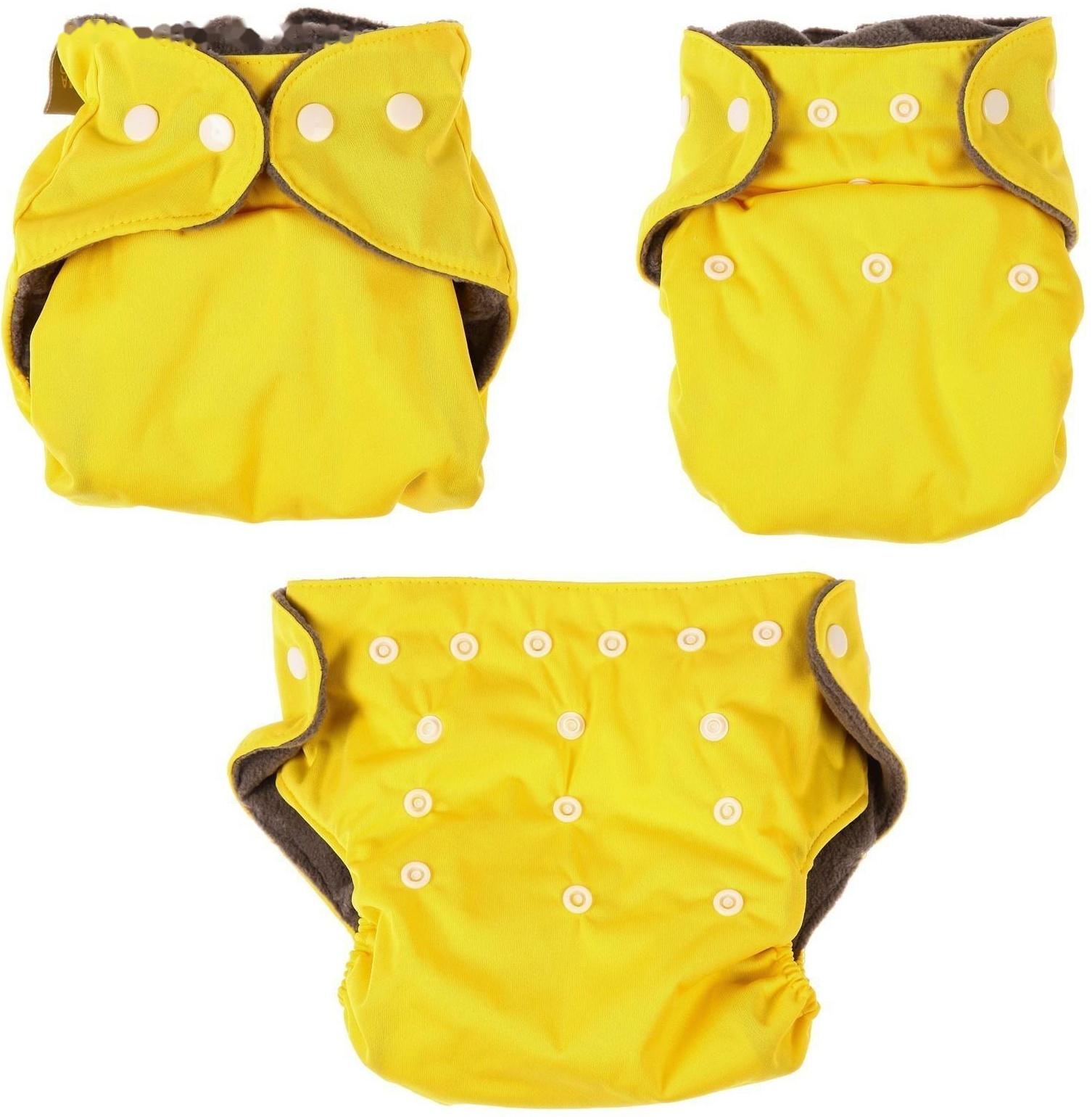 Трусики-подгузник, многоразовый, угольно-бамбуковая ткань, цвет желтый, от 0-36 мес.