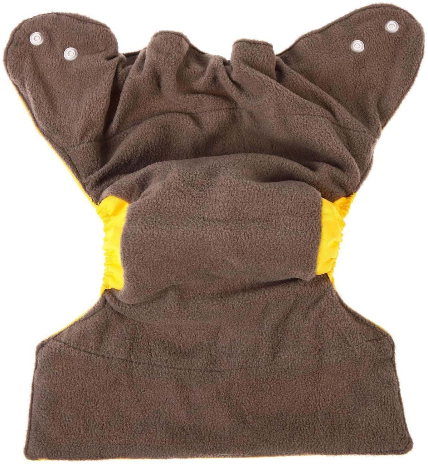 Трусики-подгузник, многоразовый, угольно-бамбуковая ткань, цвет желтый, от 0-36 мес.