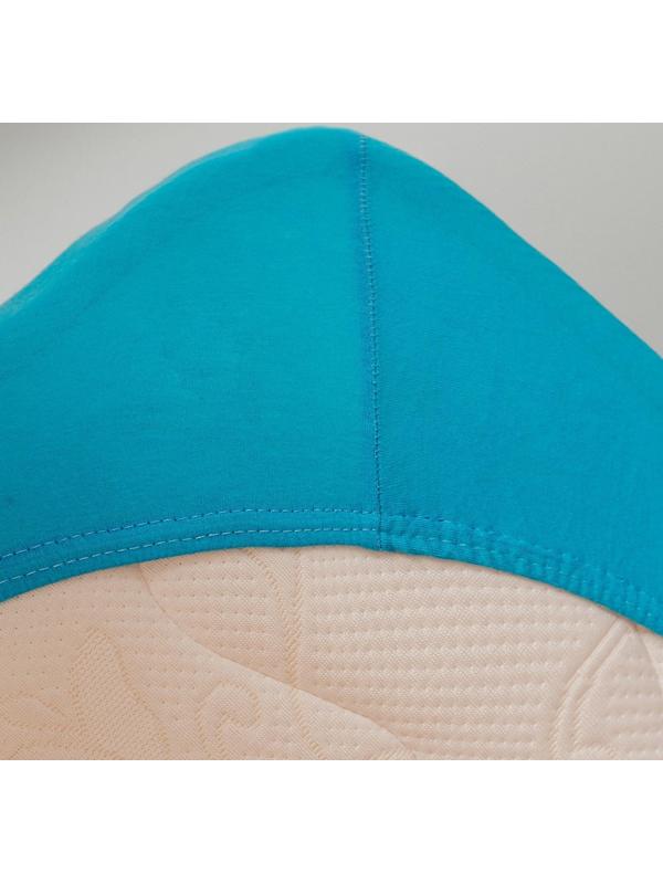 Трикотажная простыня на резинке 120х200х25см синий кулирка, 120г/м , хлопок 100%