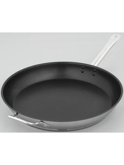 Сковорода «Общепит», d=40 см, толщина корпуса 0,8 мм, дно 3,5 мм, антипригарное покрытие, индукция, цвет металлик