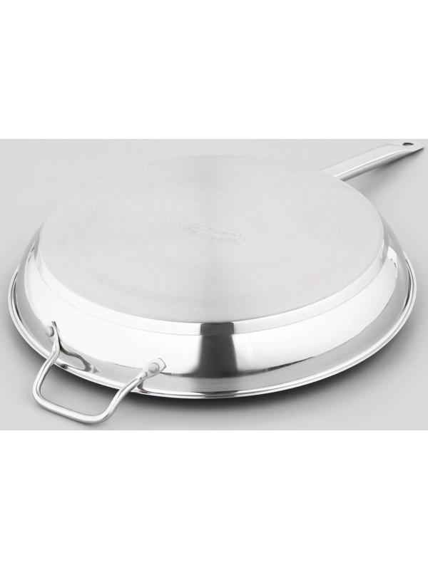 Сковорода «Общепит», d=40 см, толщина корпуса 0,8 мм, дно 3,5 мм, антипригарное покрытие, индукция, цвет металлик