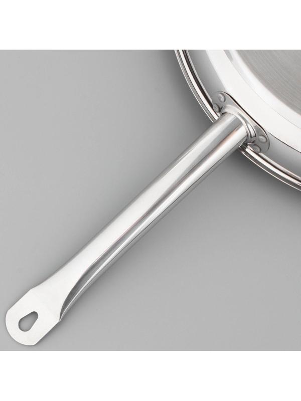 Сковорода «Общепит», d=40 см, толщина корпуса 0,8 мм, дно 3,5 мм, антипригарное покрытие, индукция, цвет металлик