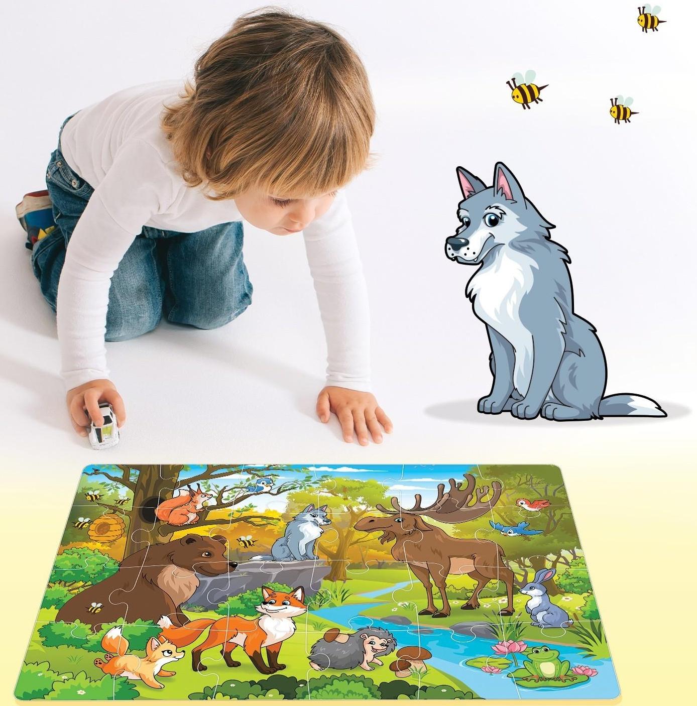 Мега-пазл «Лесные жители», 24 детали