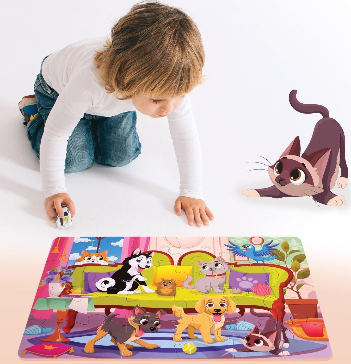 Мега-пазл «Милые питомцы», 24 детали