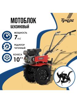 Мотоблок ТУНДРА, 7 л.с., чугунный редуктор, скорости 2/1, колеса 4.00-10