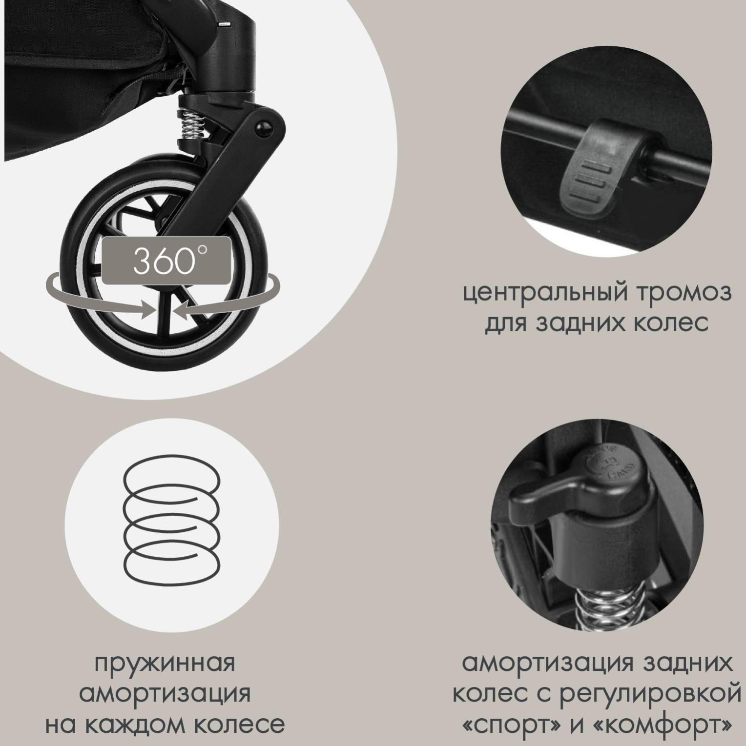 Коляска прогулочная Indigo SOUL, бежевый