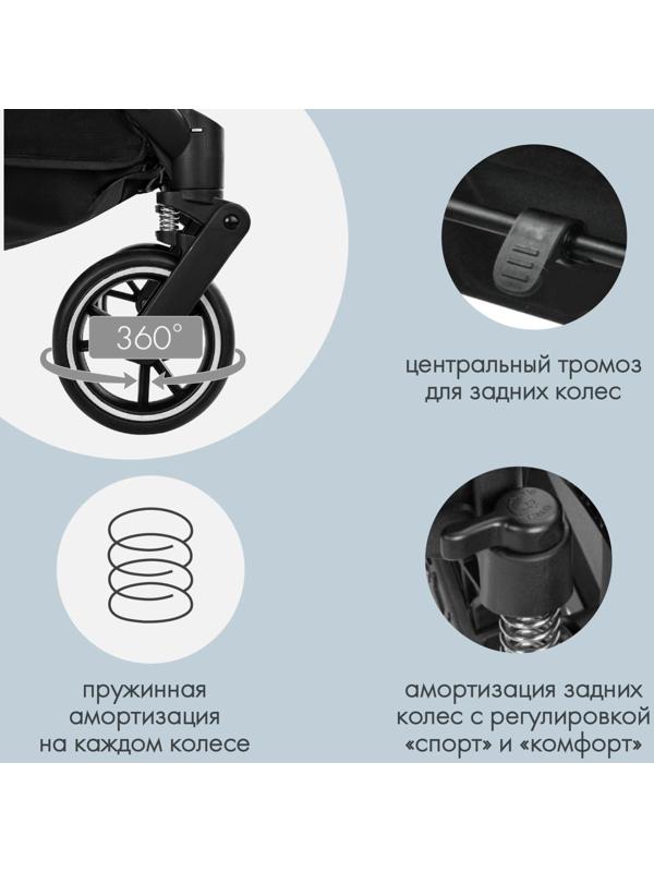 Коляска прогулочная Indigo ONYX, серый