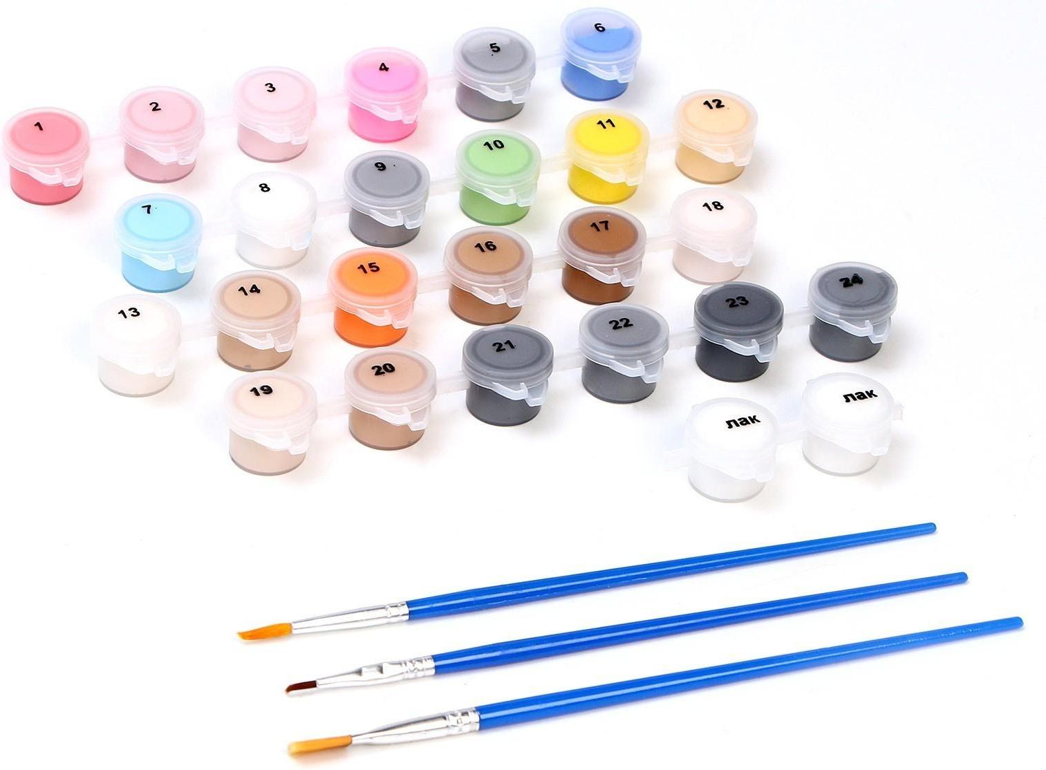 Картина по номерам на холсте «Яркие бульдоги», 40х50 см