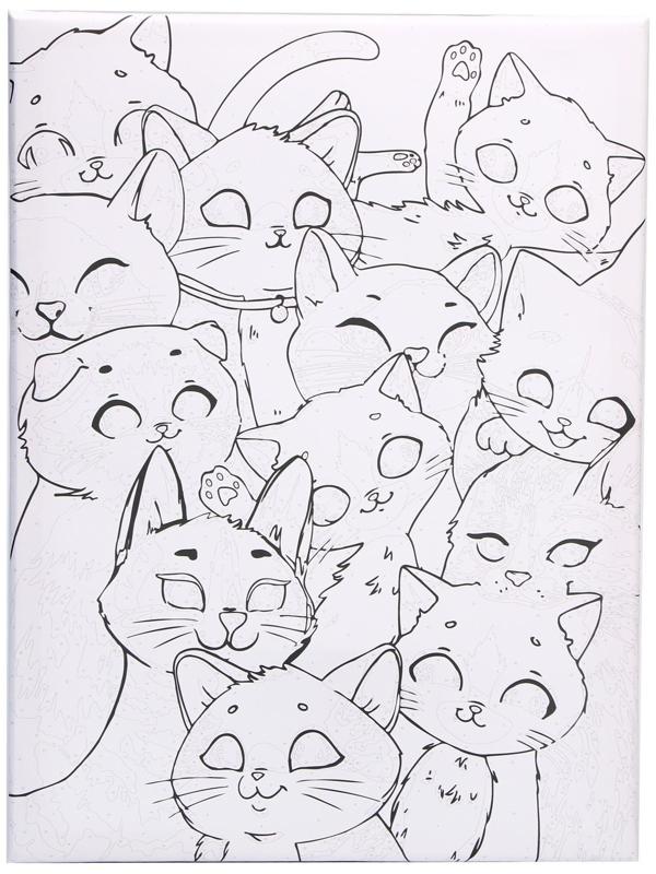 Картина по номерам на холсте с подрамником «Множество котиков», 40х50 см