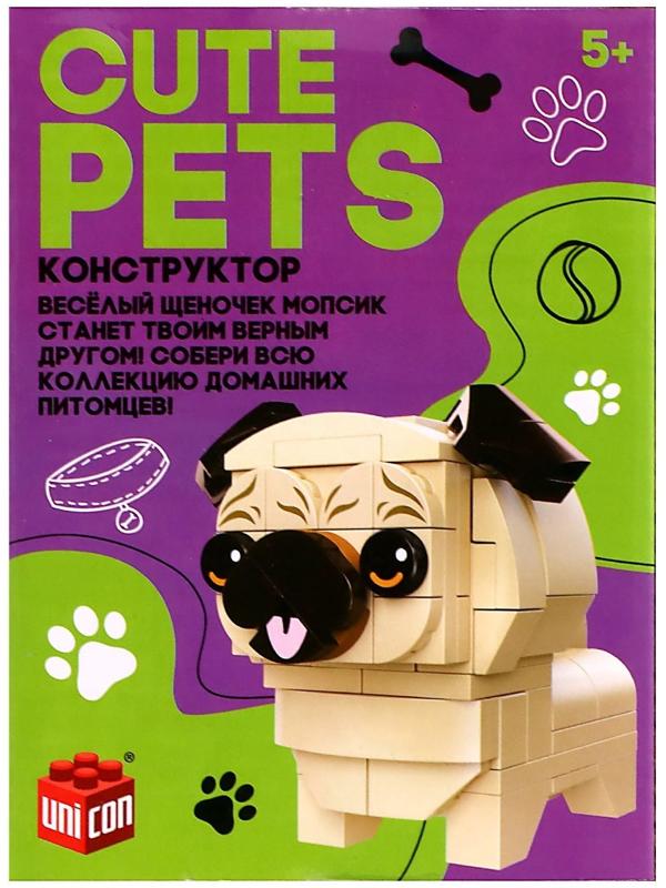 Конструктор Cute pets, Мопсик, 102 детали