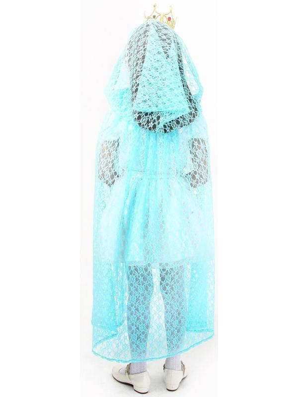 Карнавальный набор принцессы: плащ гипюровый мятный, корона, длина 85 см