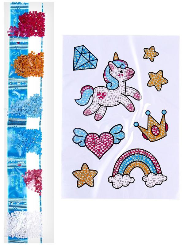 Алмазная мозаика-стикер «Сказочный Единорожка»