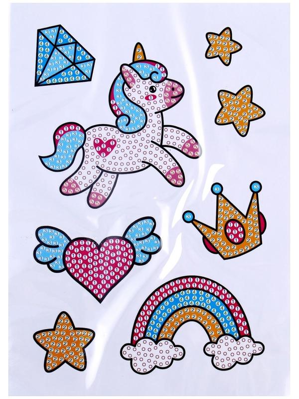 Алмазная мозаика-стикер «Сказочный Единорожка»