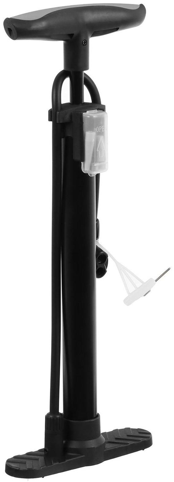 Насос напольный с иглой и насадками, пластик, цвет черный