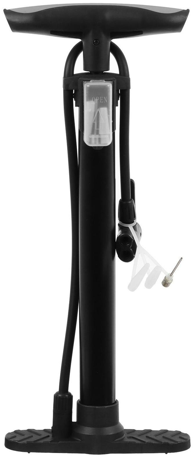 Насос напольный с иглой и насадками, пластик, цвет черный