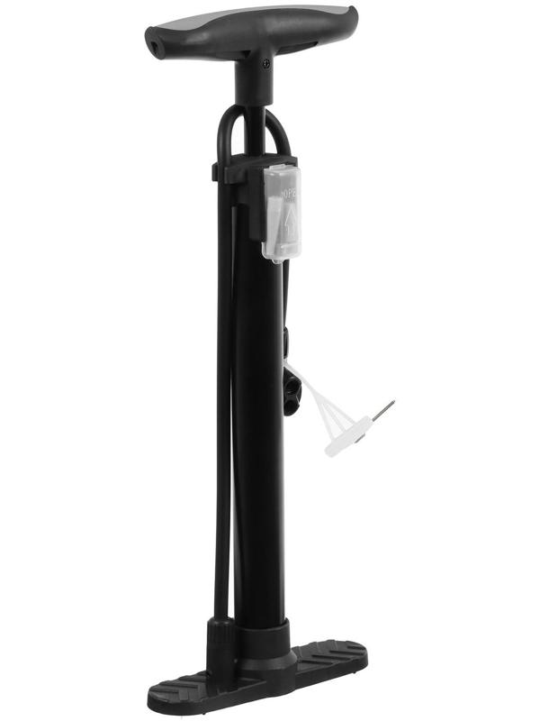 Насос напольный с иглой и насадками, пластик, цвет черный