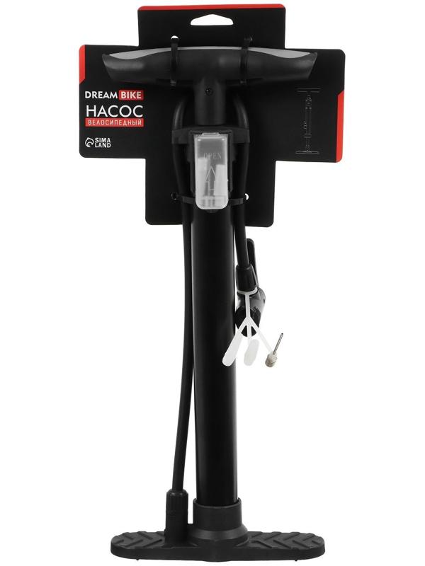 Насос напольный с иглой и насадками, пластик, цвет черный