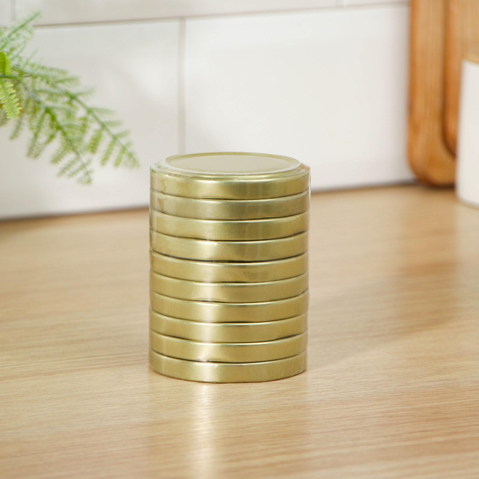 Крышка «Елабуга», ТО-66 мм, металл, лак, цвет золотой / 10 шт.