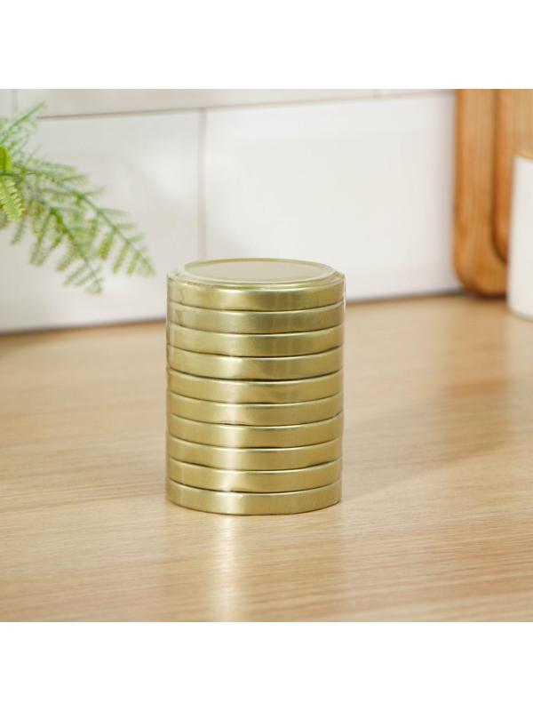 Крышка «Елабуга», ТО-66 мм, металл, лак, цвет золотой / 10 шт.