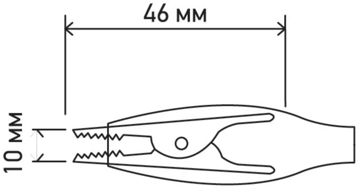 Зажим «крокодил» Rexant, 5 А, 46 мм,  набор 2 шт 9541825