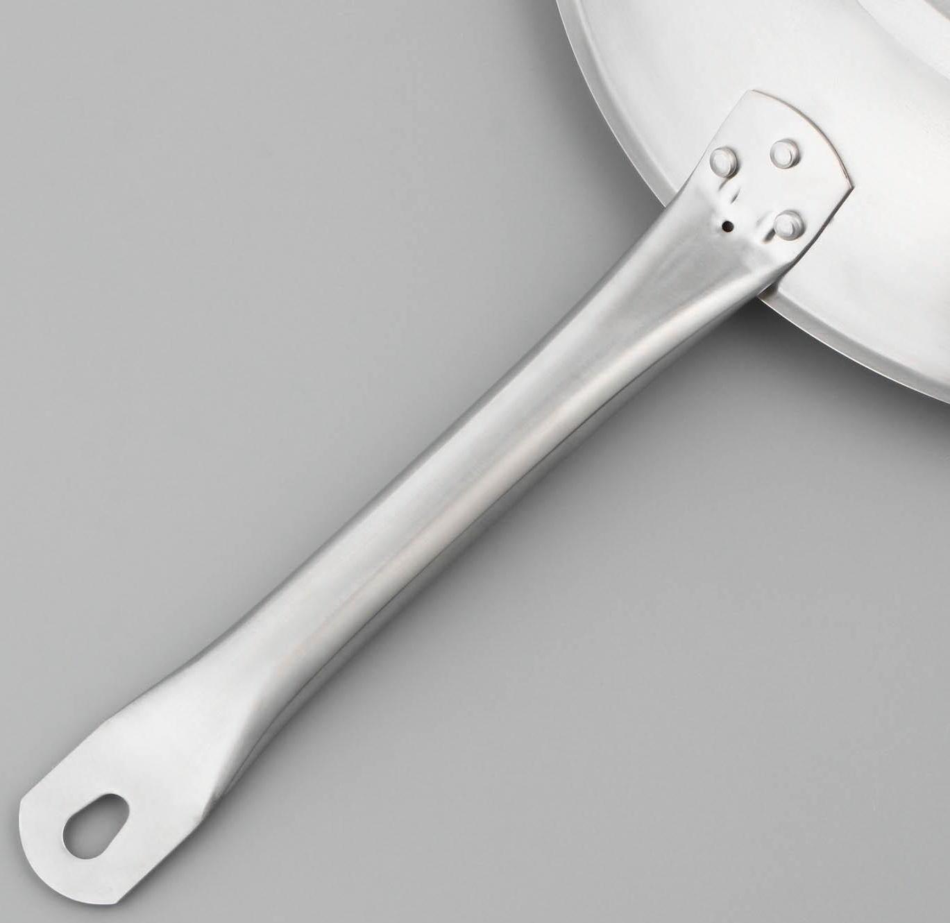 Сковорода из нержавеющей стали LUXSTAHL, d=24 см, h=5 см, тройное дно, антипригарное покрытие, индукция