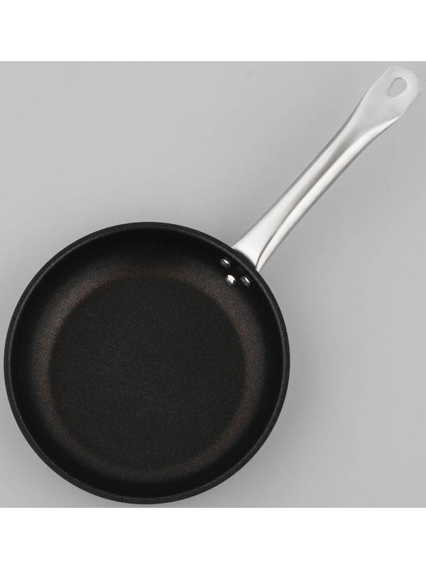 Сковорода из нержавеющей стали LUXSTAHL, d=24 см, h=5 см, тройное дно, антипригарное покрытие, индукция