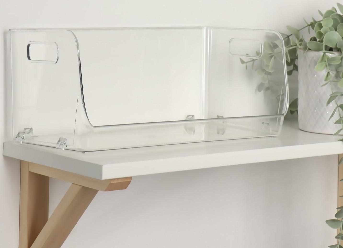 Органайзер для хранения, с ручками, 1 секция, в картонной коробке, 30 × 14 × 13 см, цвет прозрачный