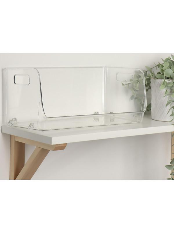 Органайзер для хранения, с ручками, 1 секция, в картонной коробке, 30 × 14 × 13 см, цвет прозрачный