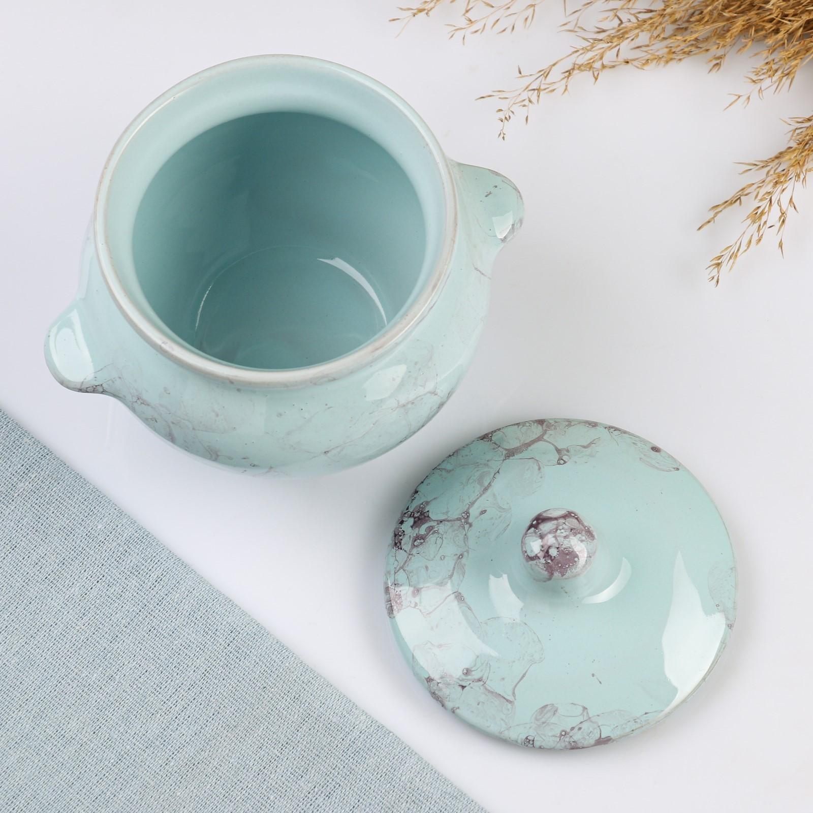 Горшок для жаркого №5 с ручками, 0,5л, романтика