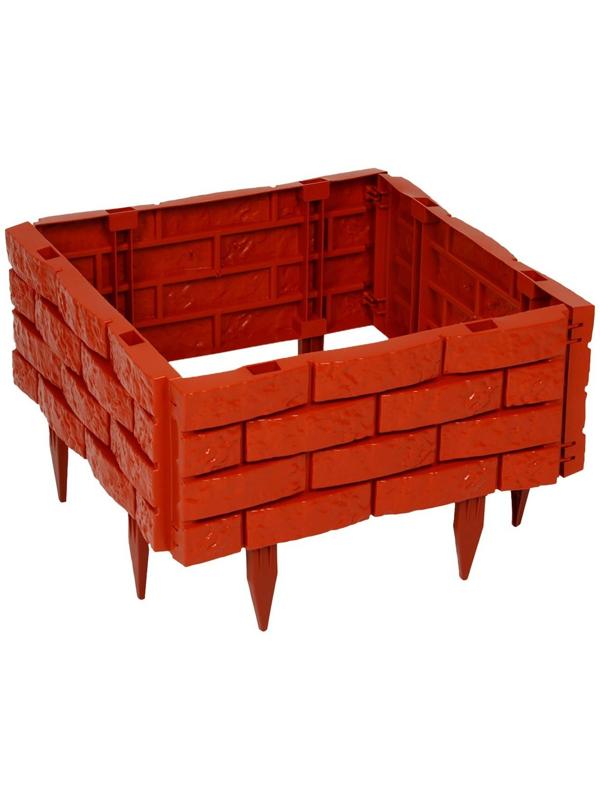 Грядка пластиковая, 4 секции, 45 × 45 × 20 см, терракот